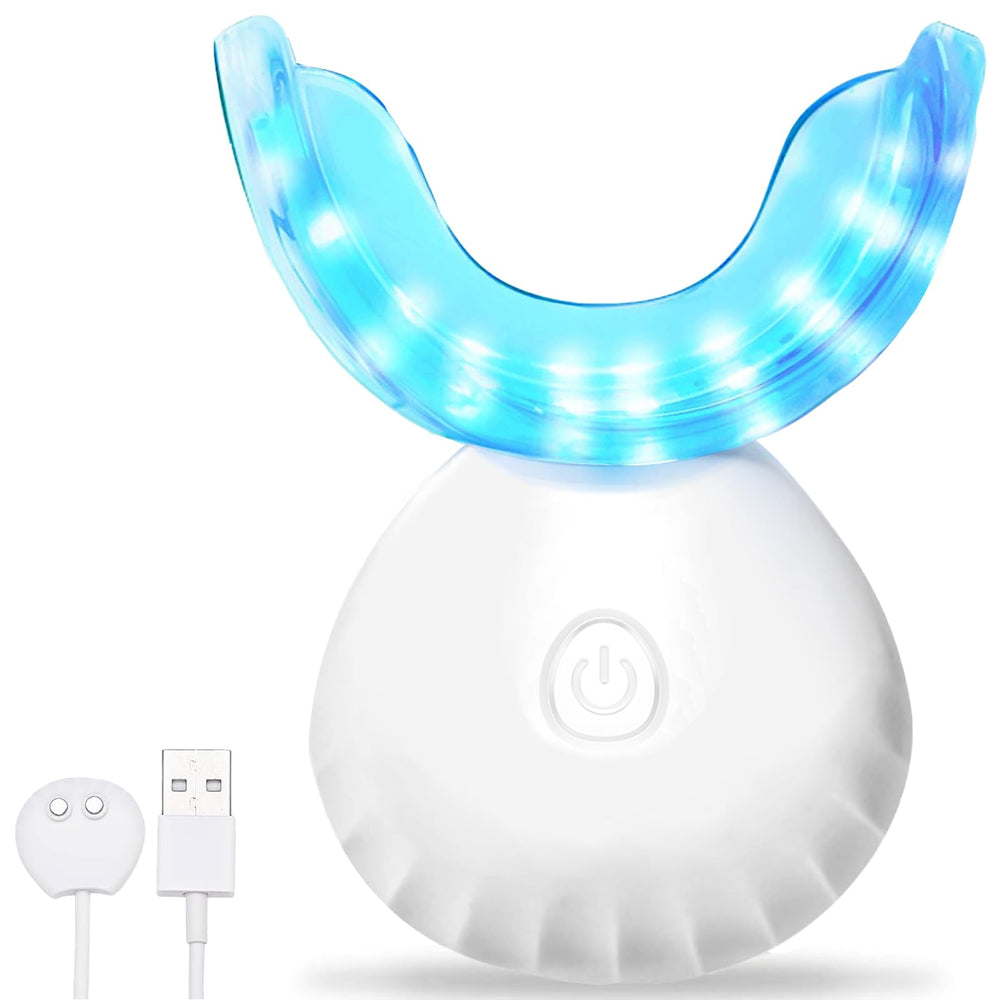 USB-powered blue LED teeth whitening light with 16 LEDs