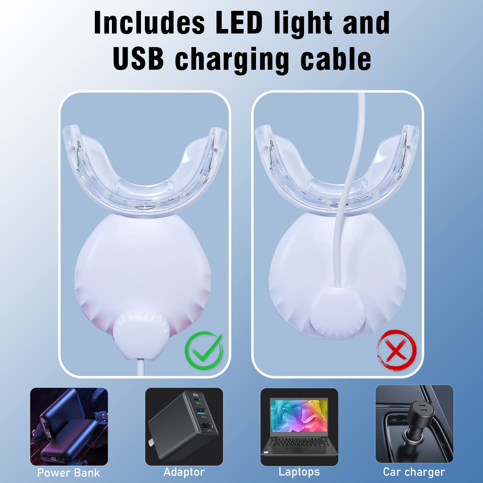IPX7 waterproof whitening light in at-home use
