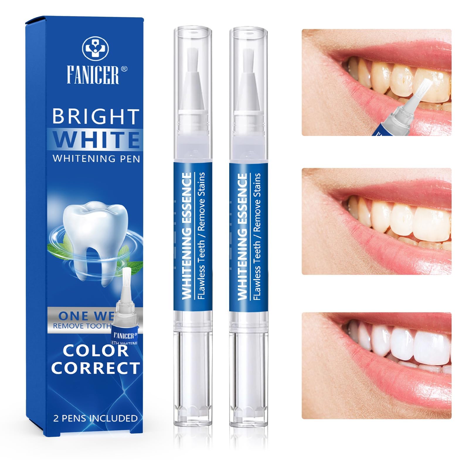 Teeth whitening pen with mint-flavored gel