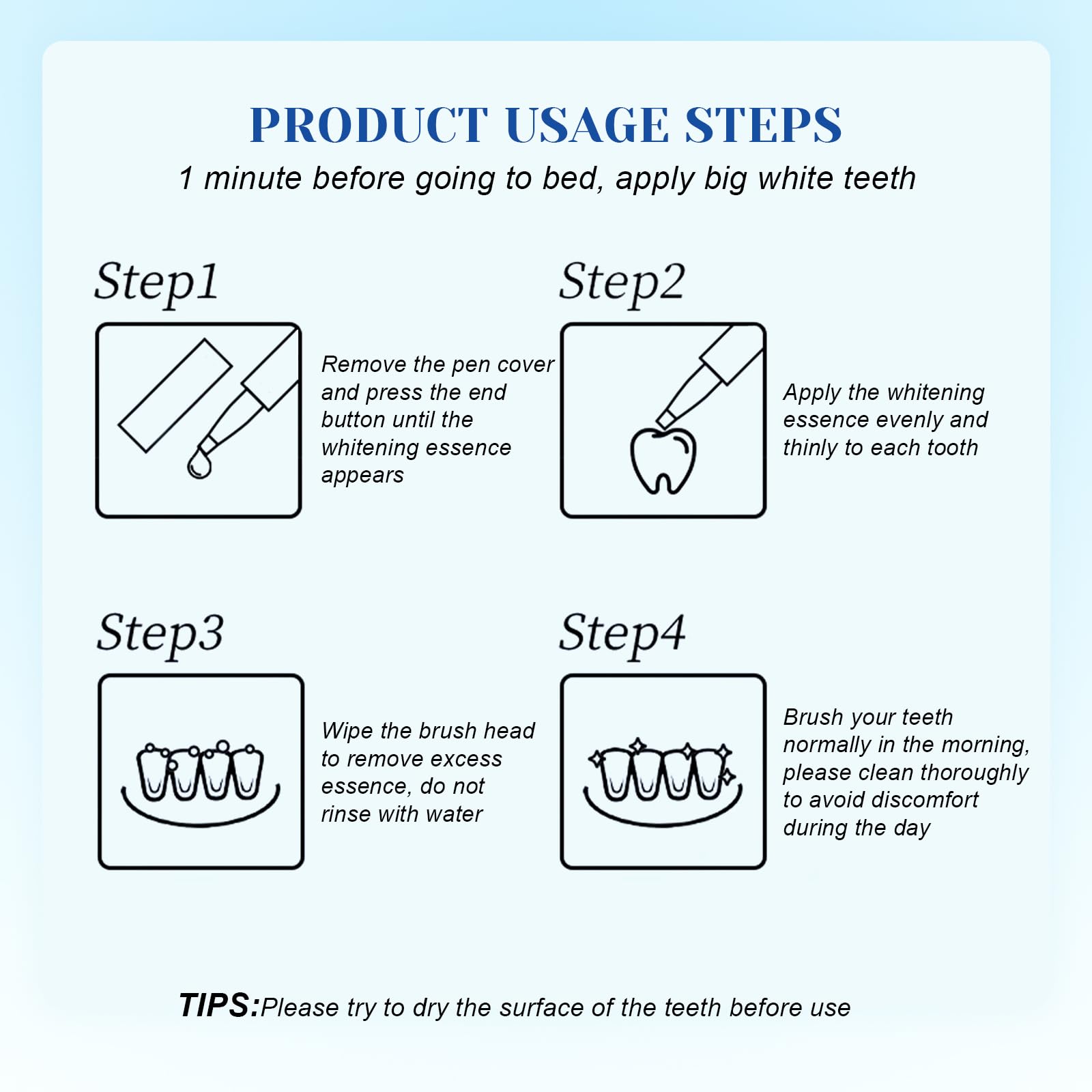 Whiter teeth after using the whitening pen