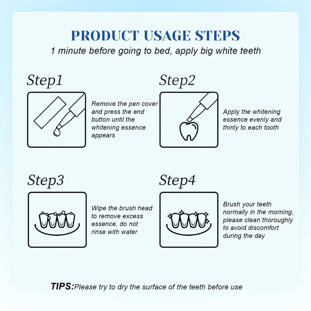 Whiter teeth after using the whitening pen
