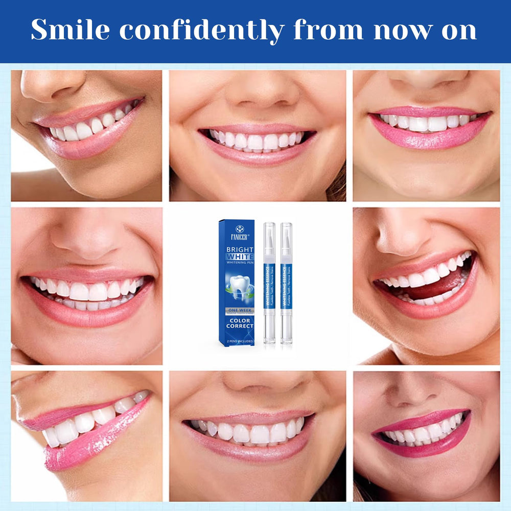 Bright smile after whitening with mint-flavored gel