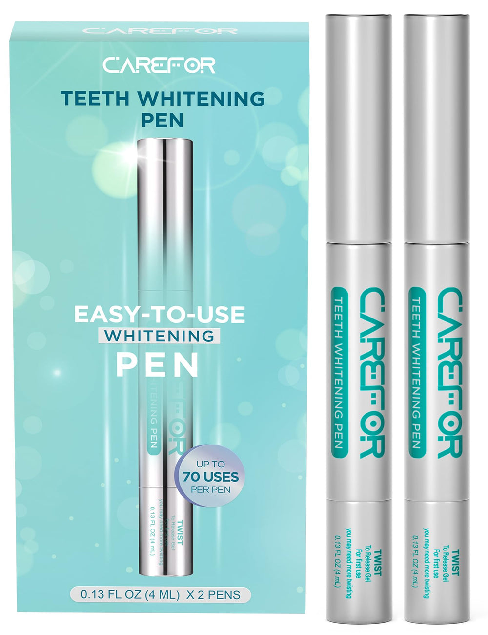 Teeth Whitening Pen 2 Pack packaging and pens