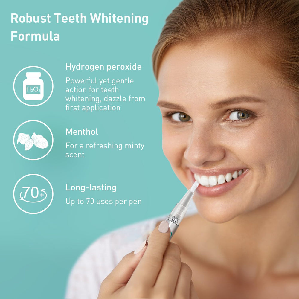 Built-in brush applicator on whitening pen