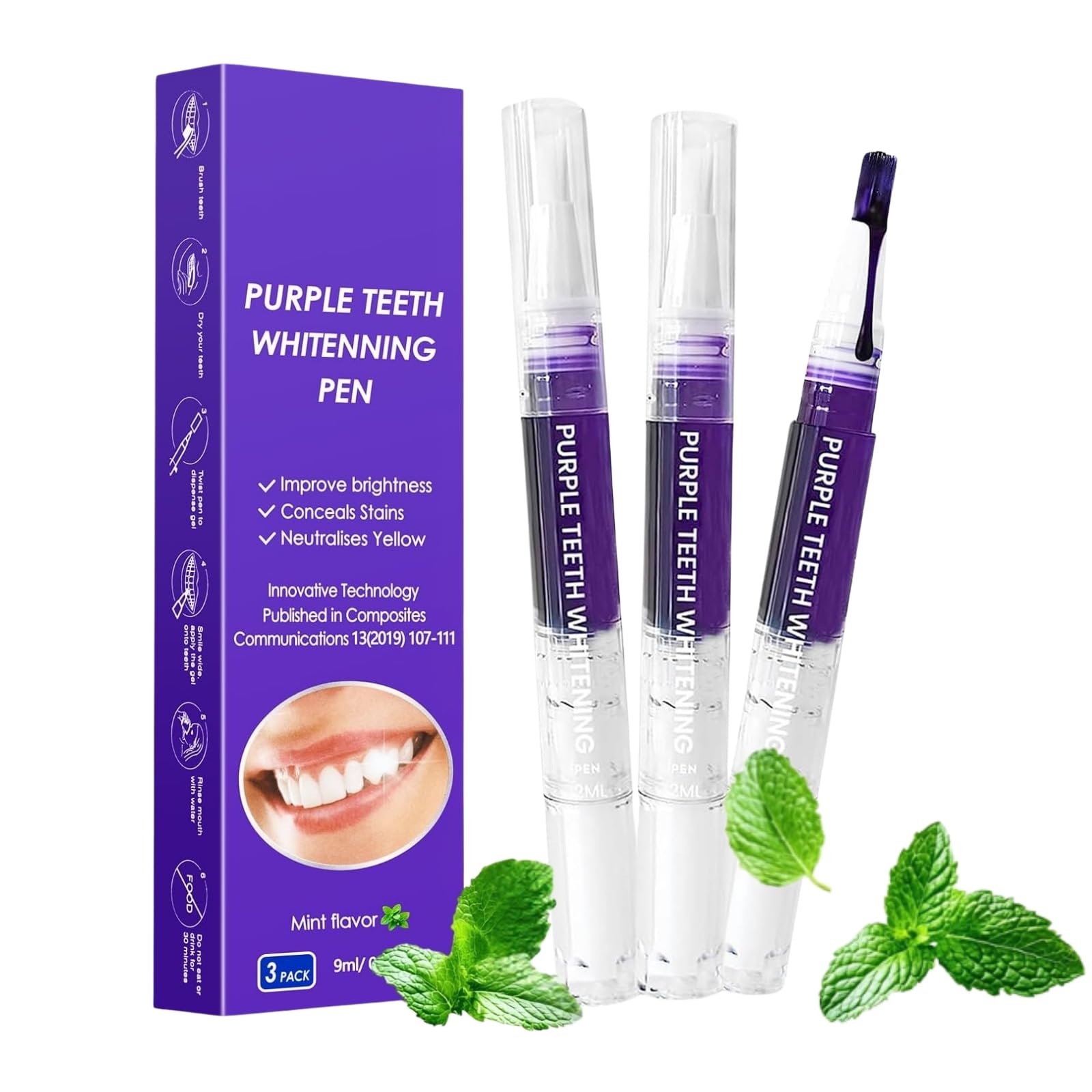 Teeth Whitening Pen set of 3 with case