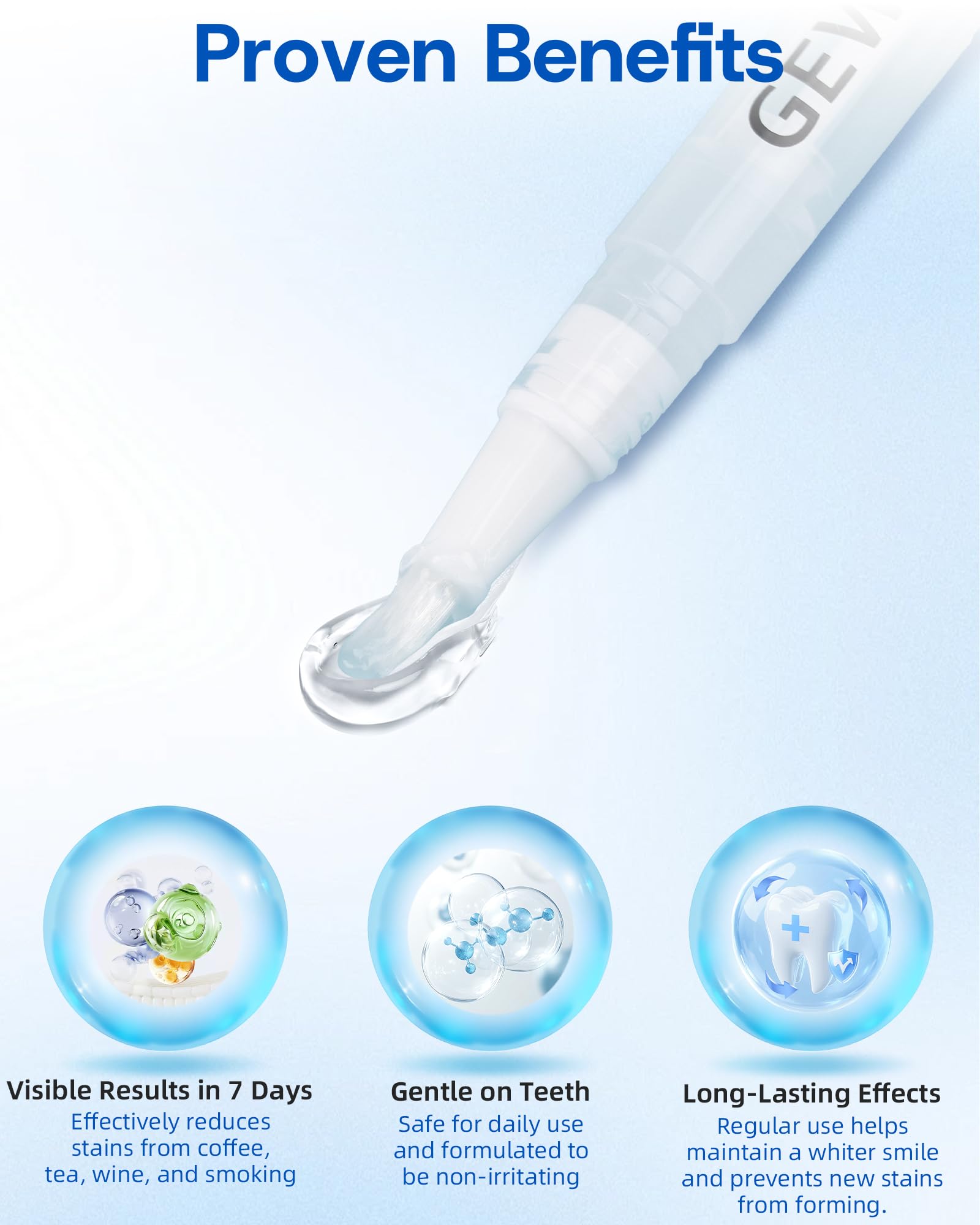 Applying whitening gel to teeth with precision tip