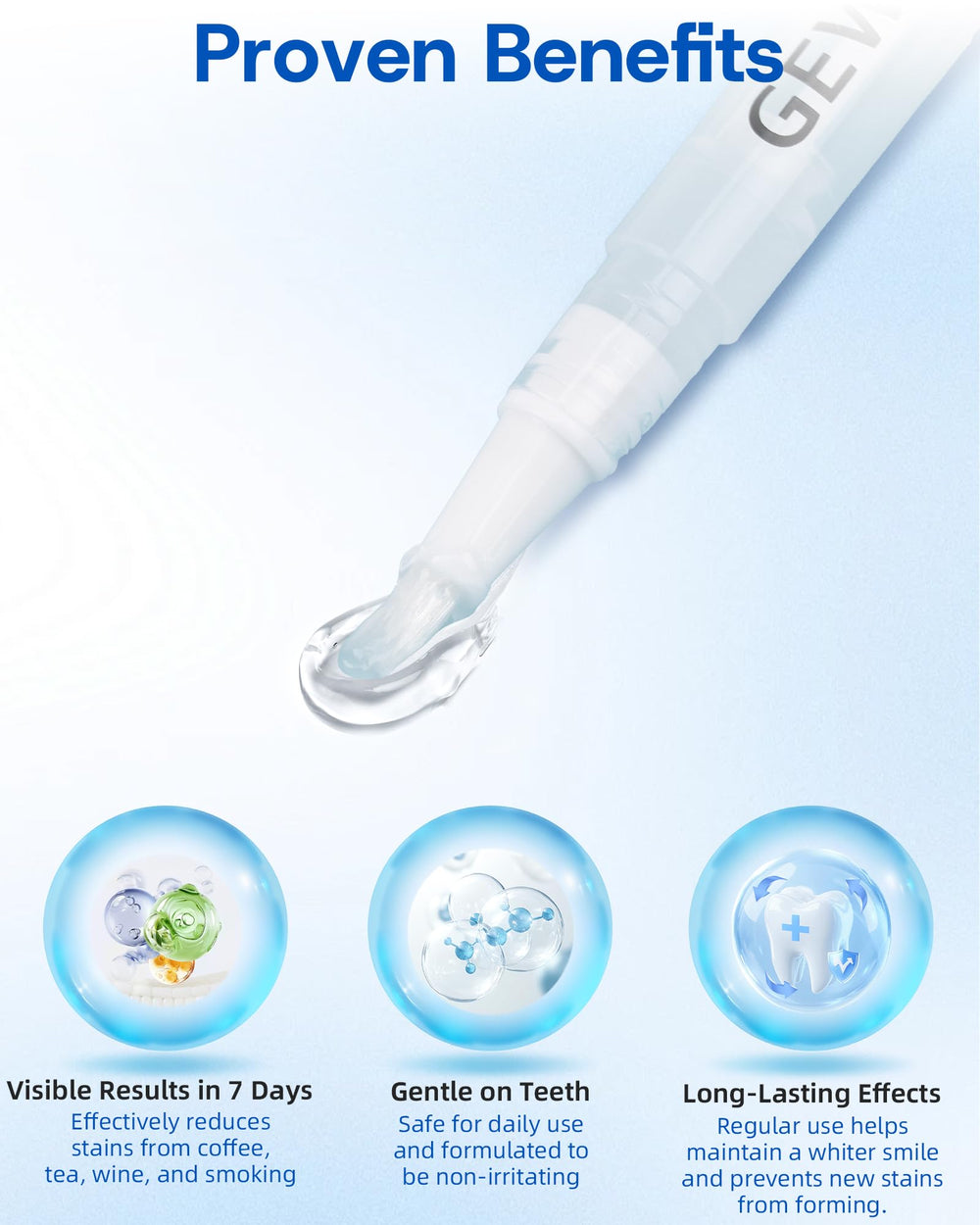 Applying whitening gel to teeth with precision tip
