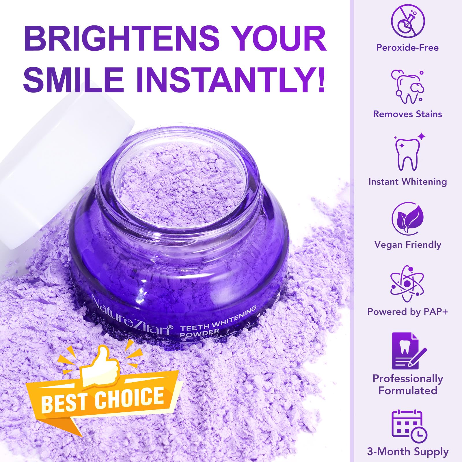 Infographic of ingredients: niacinamide, hydrated silica, coconut oil