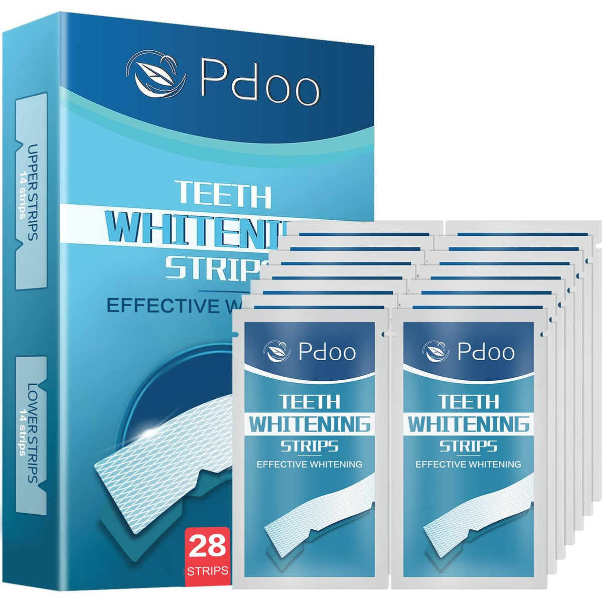 Packaging front of Teeth Whitening Strips 14 Treatments kit