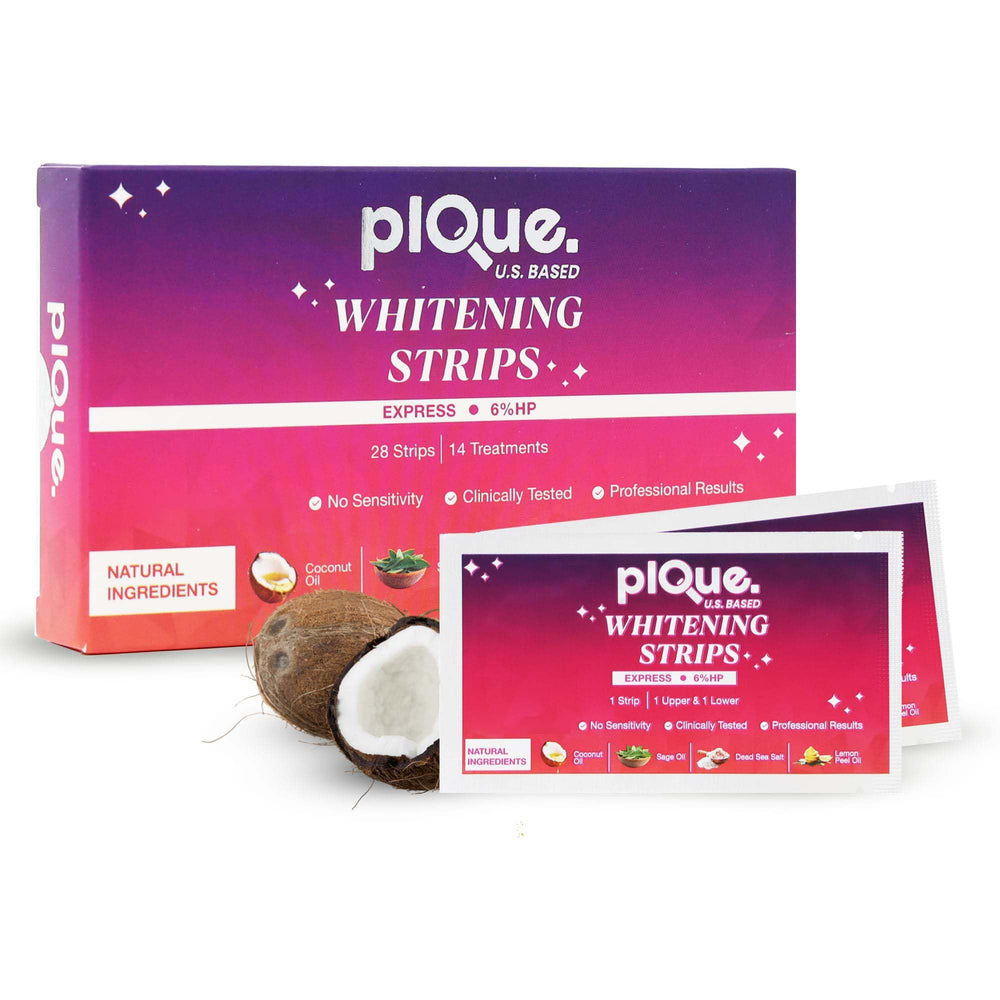 Teeth whitening strips pack with 14 treatments using 6% hydrogen peroxide