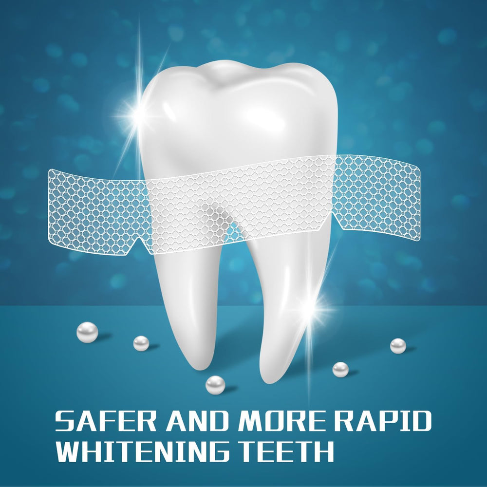 Non-slip whitening strips adhered to teeth