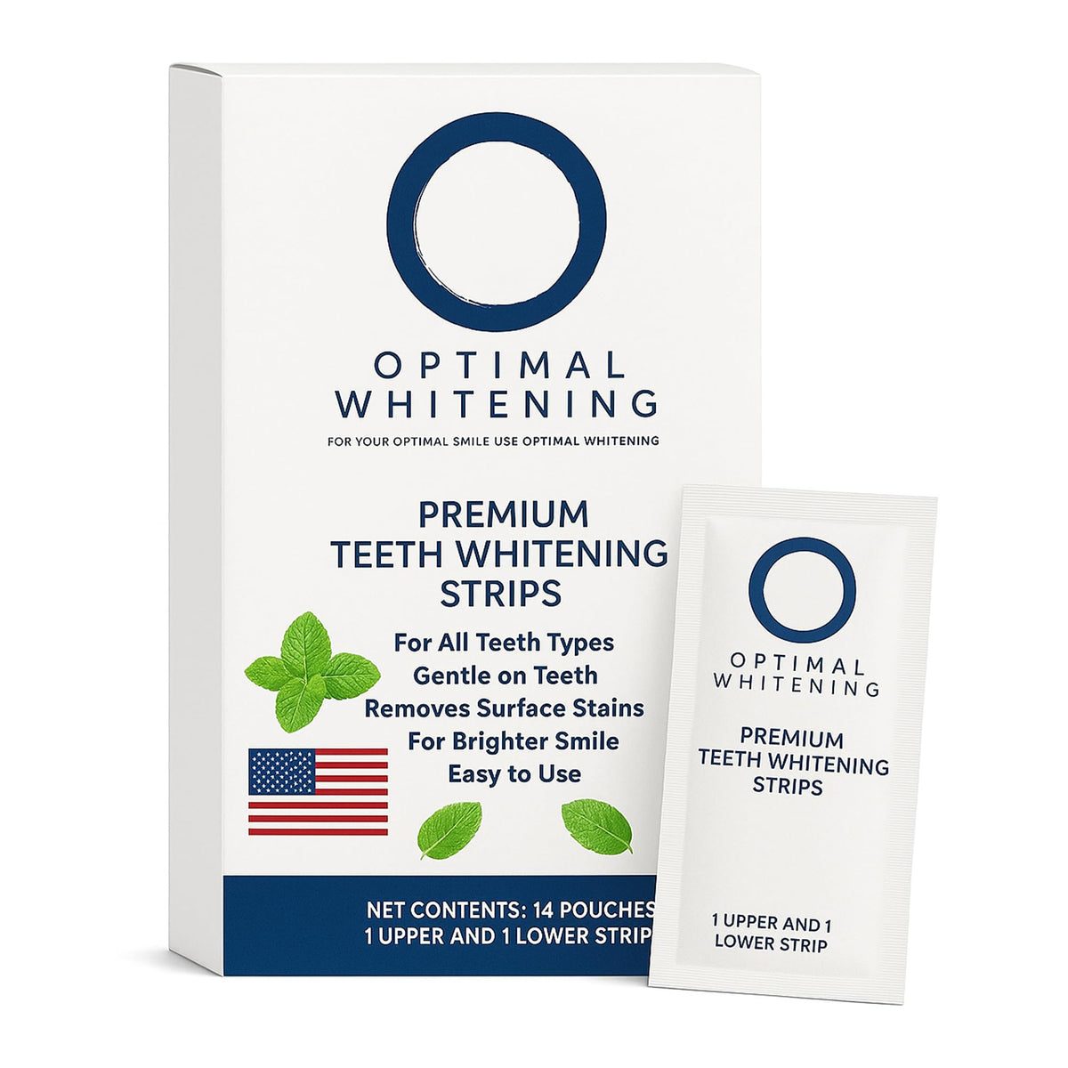 Close-up of teeth whitening strips for sensitive teeth
