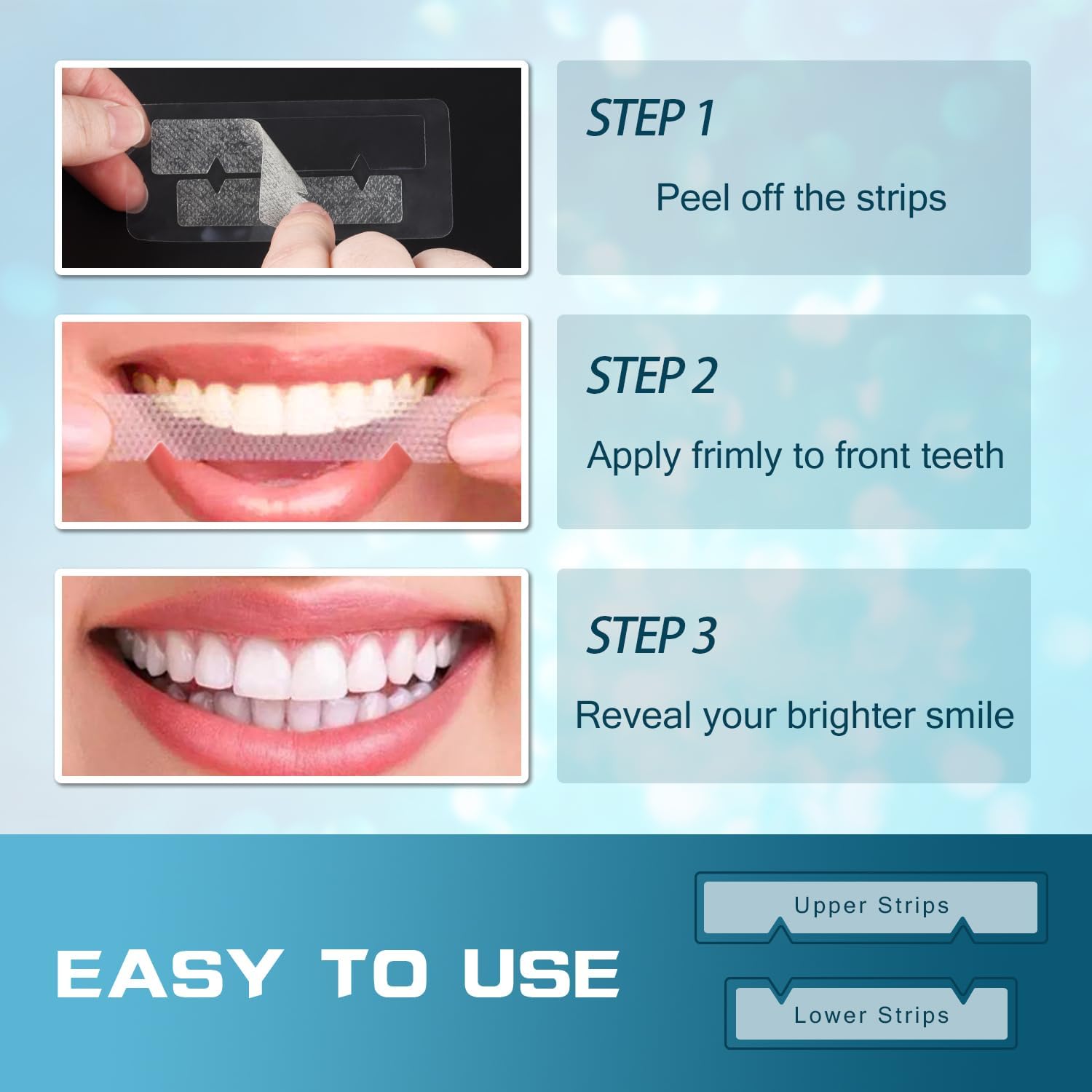 Whitening strips designed for sensitive teeth