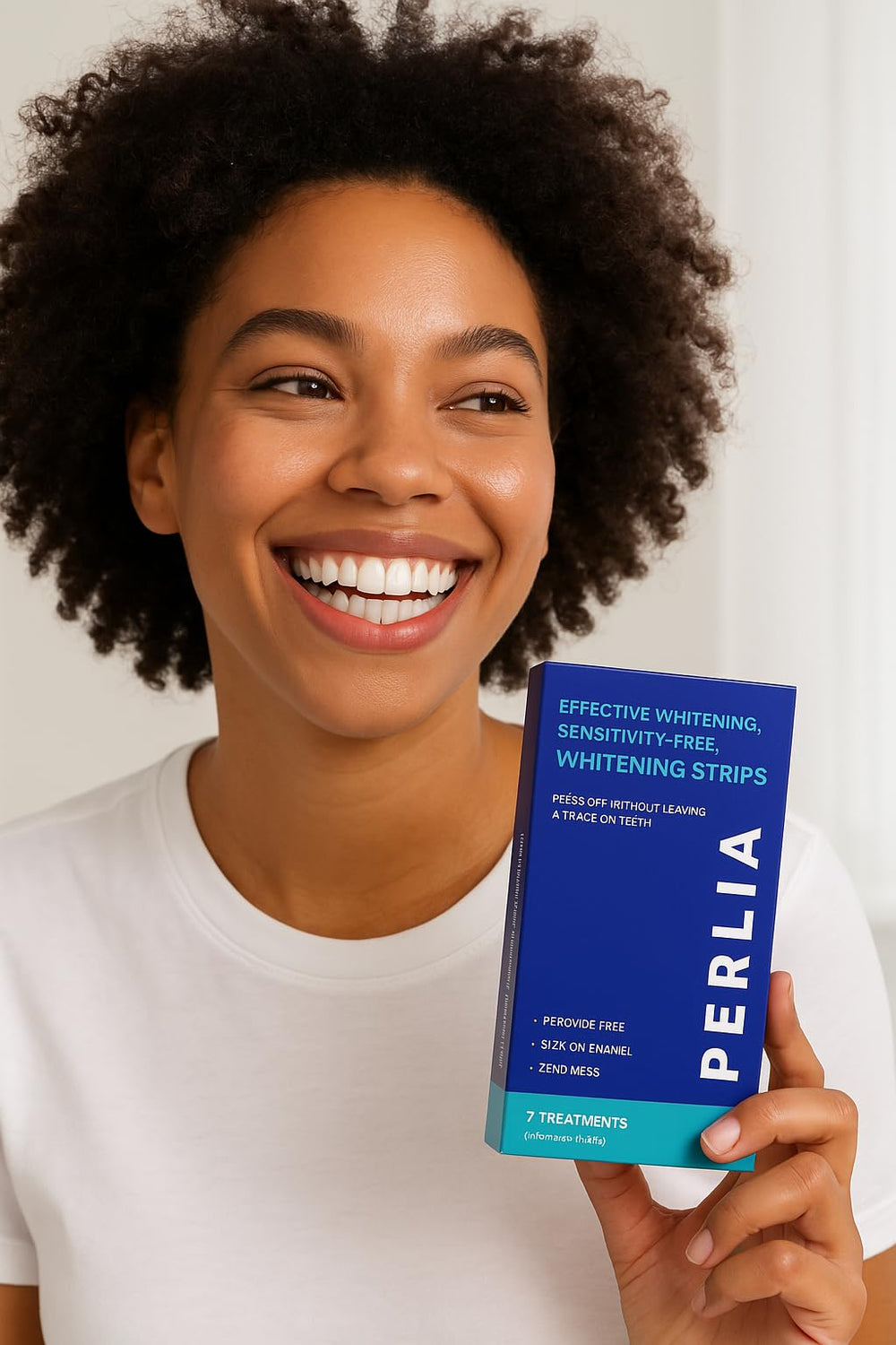 Whitening strips applied for sensitivity-free use on teeth