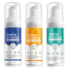 Mint-flavored foaming toothpaste being dispensed