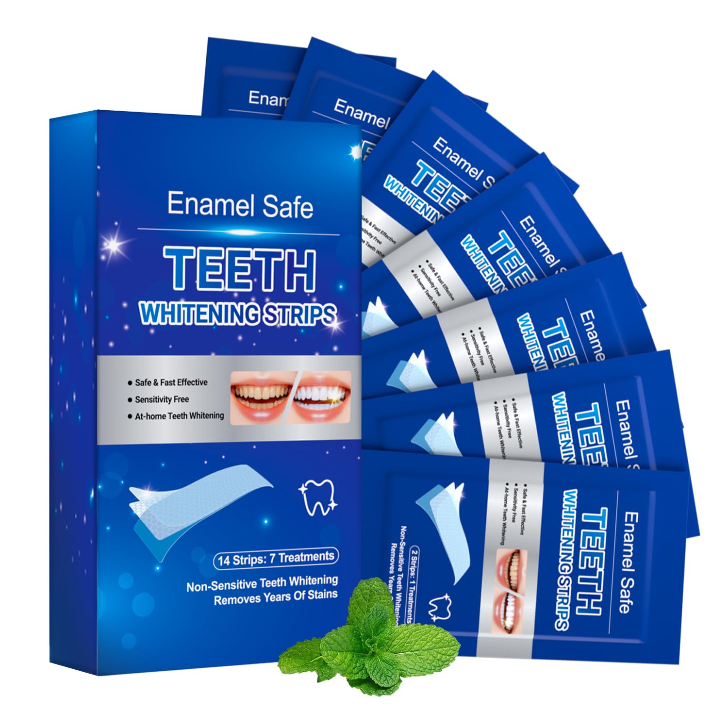 Teeth whitening strips packaging and branding
