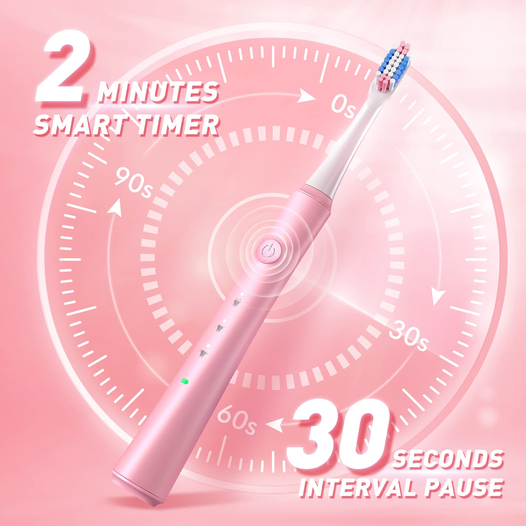 Three brushing modes: white, clean, massage