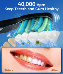 Eight replacement brush heads included for family use