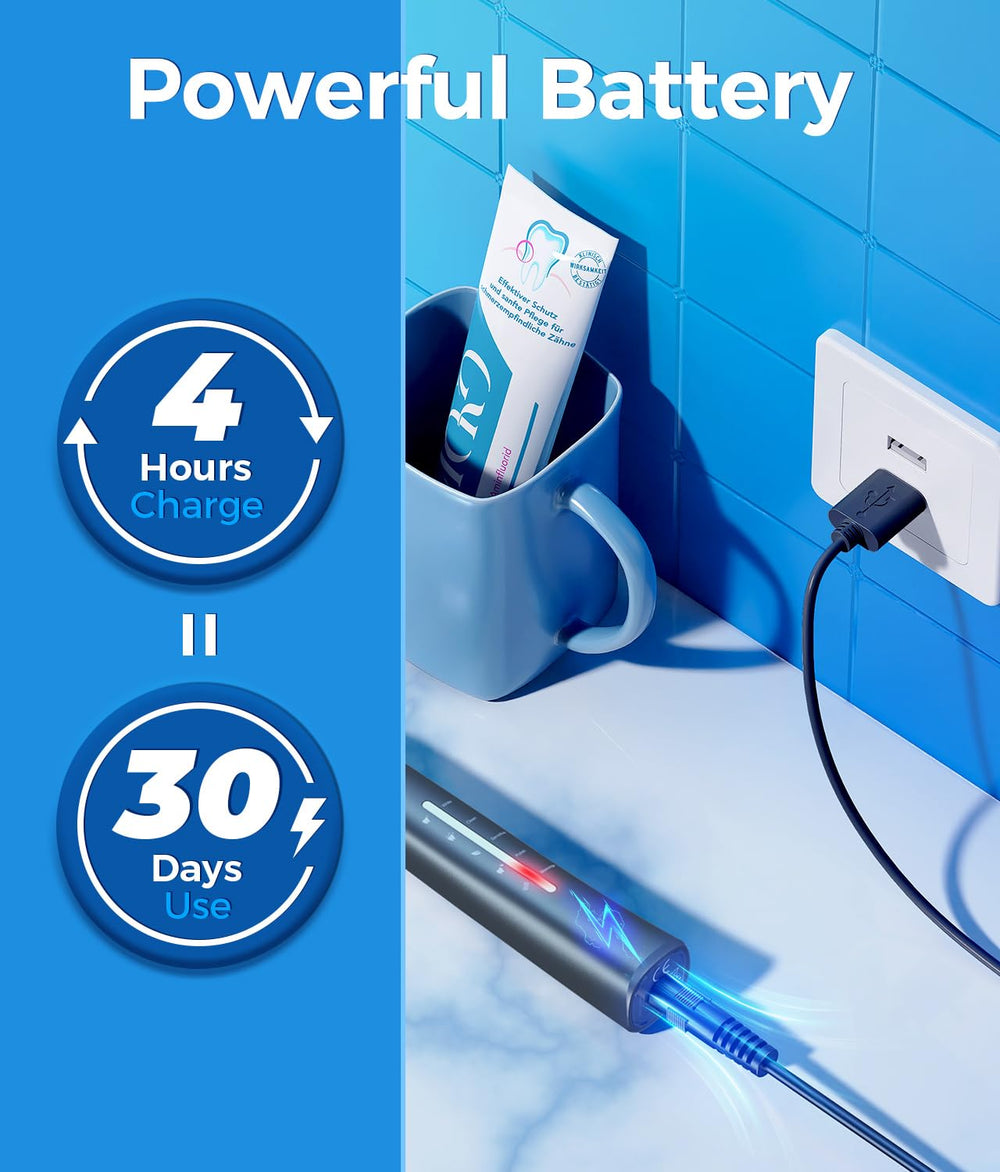 USB fast charging for TEETHEORY toothbrush