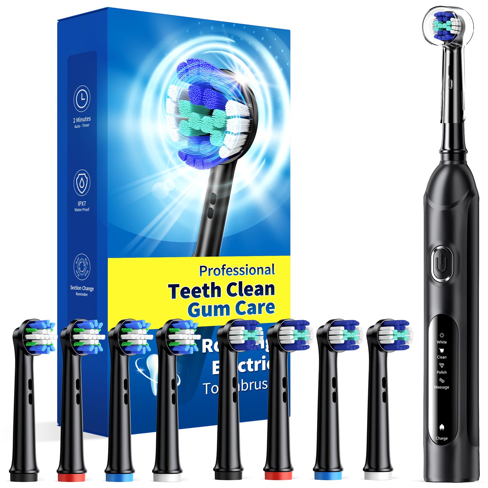 TEETHEORY rotating electric toothbrush black handle