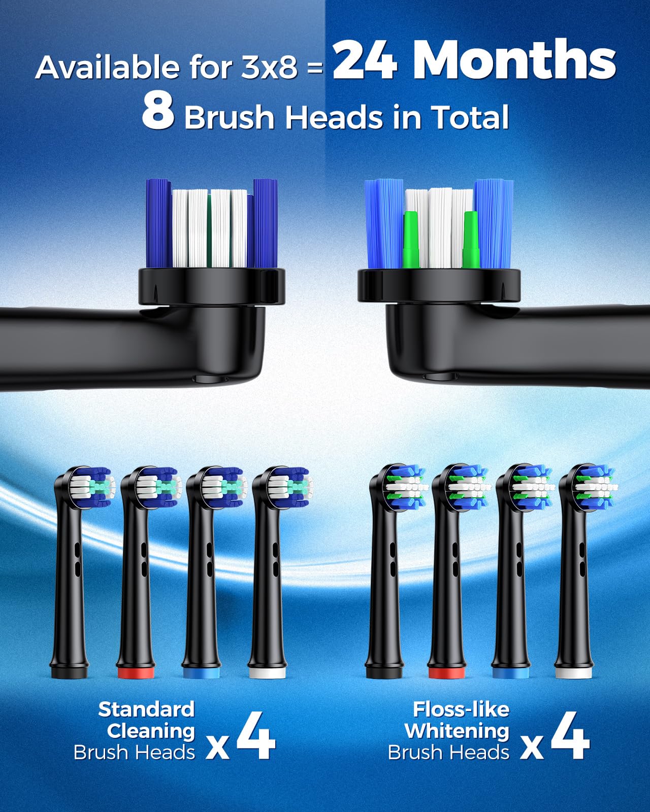 Color collars to differentiate family members' brush heads