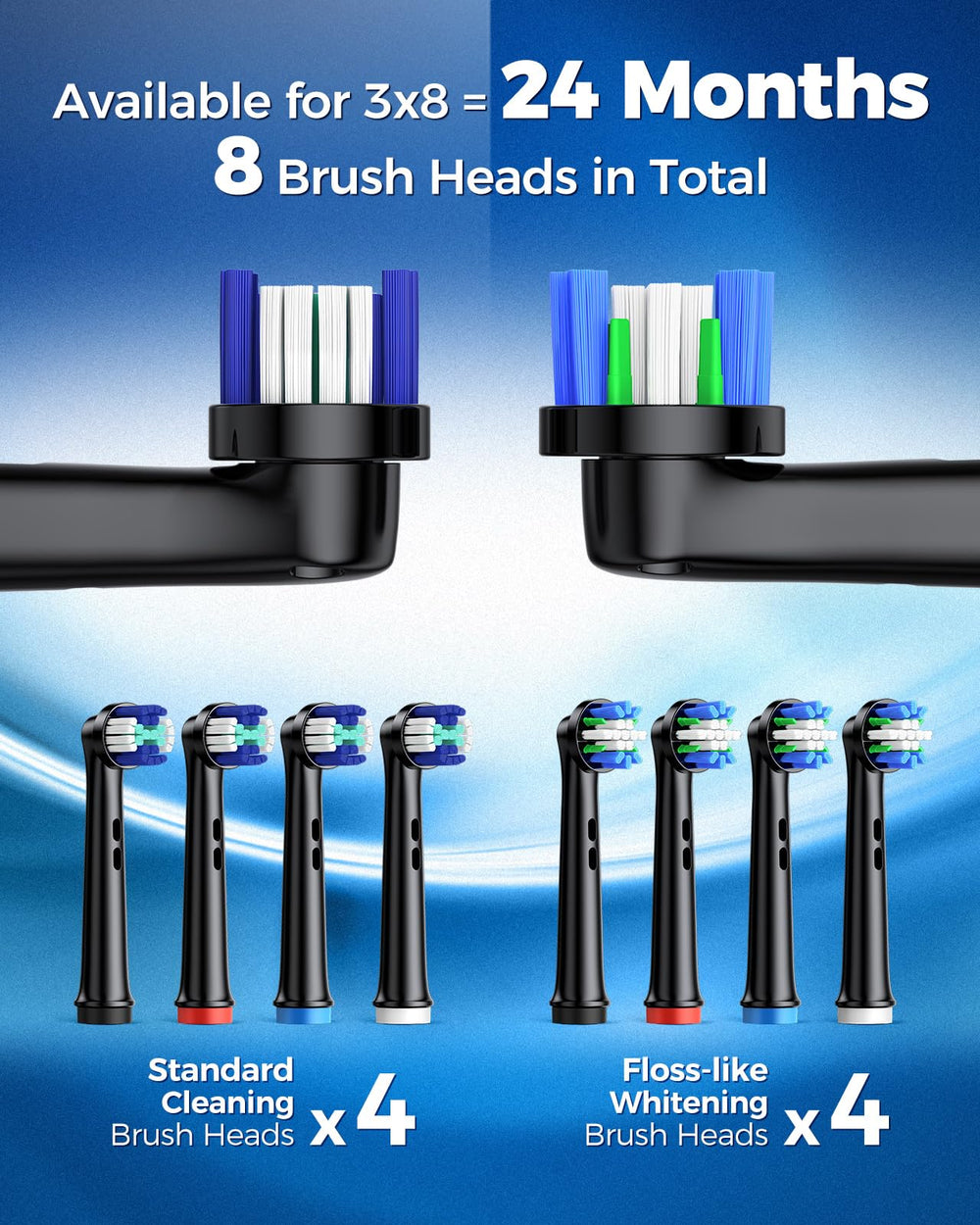 Color collars to differentiate family members' brush heads