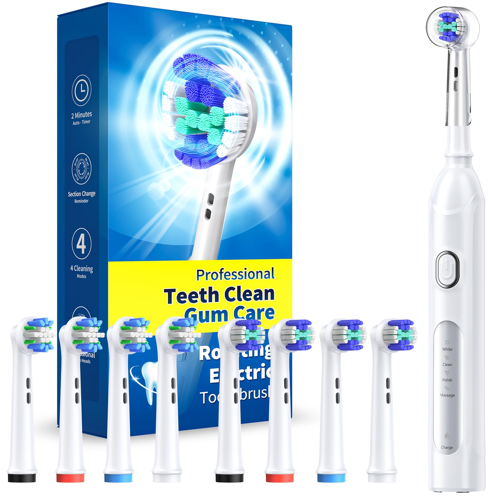 TEETHEORY white rotating electric toothbrush front view