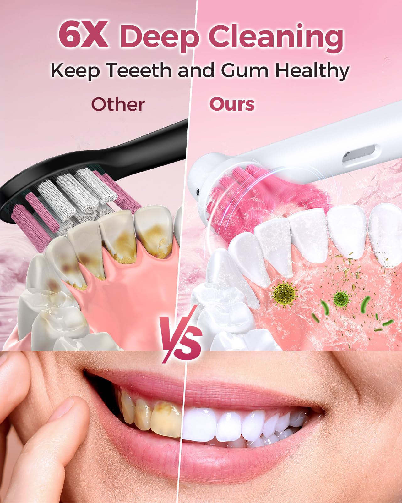 Eight DuPont brush heads for TEETHEORY toothbrush