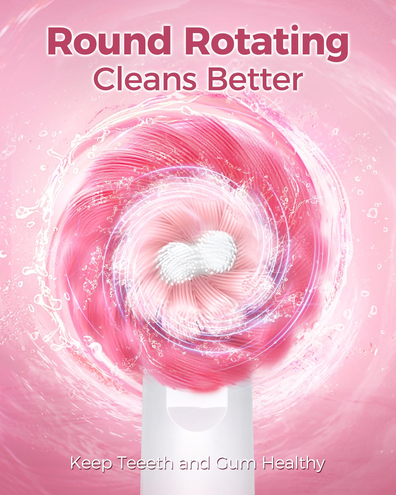 Pink TEETHEORY toothbrush shown from the side
