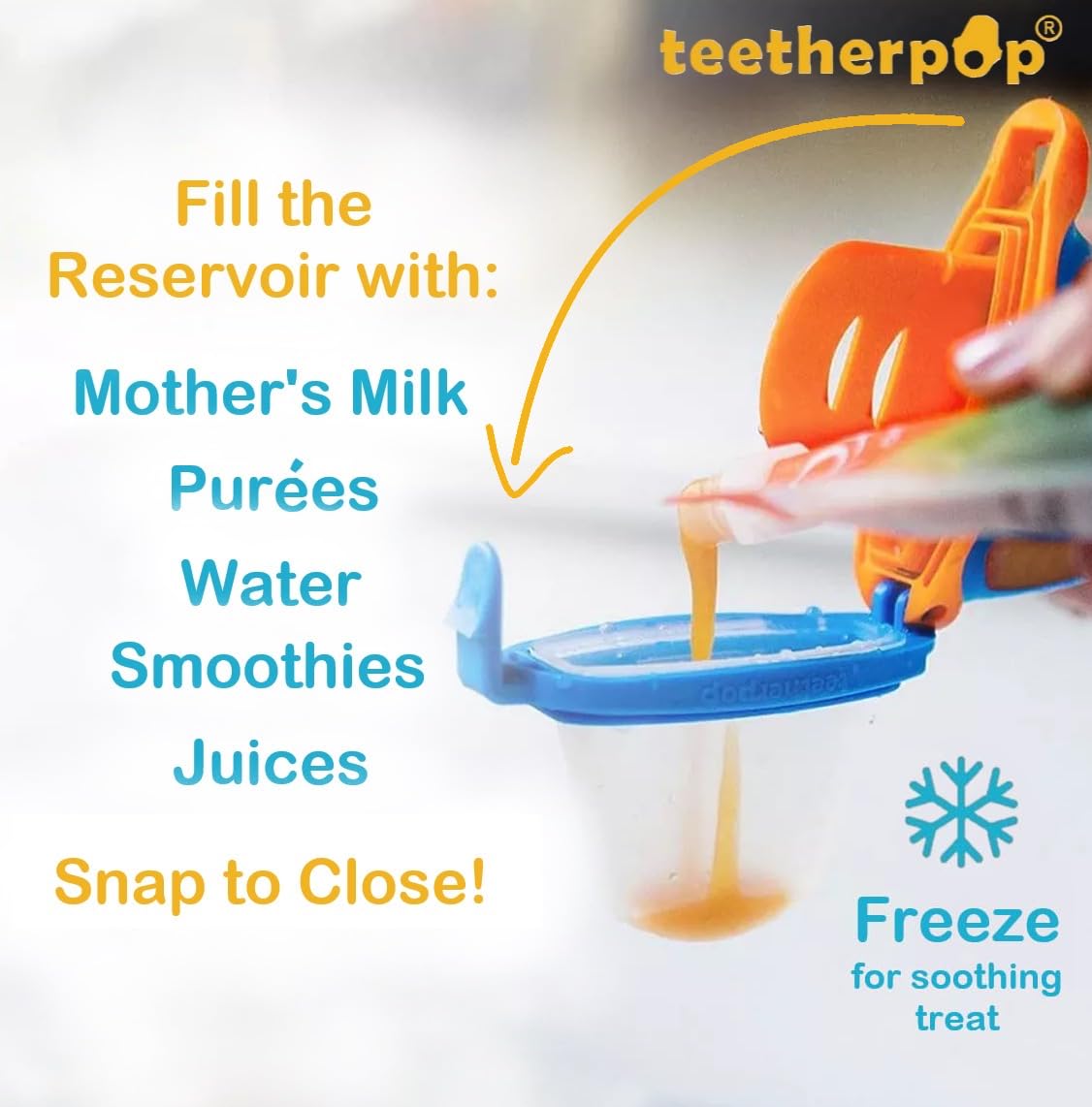 Close-up of Teetherpop fillable silicone material