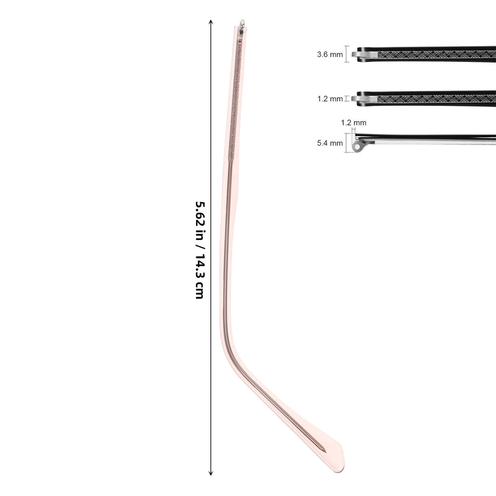 Gold metal eyeglasses arm replacement attached to frame