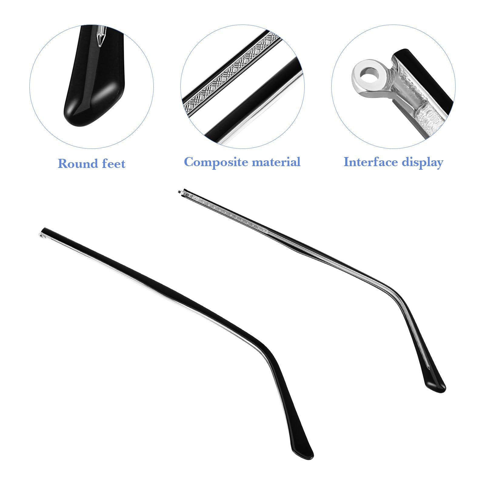 Right side eyeglasses arm replacement close-up 04