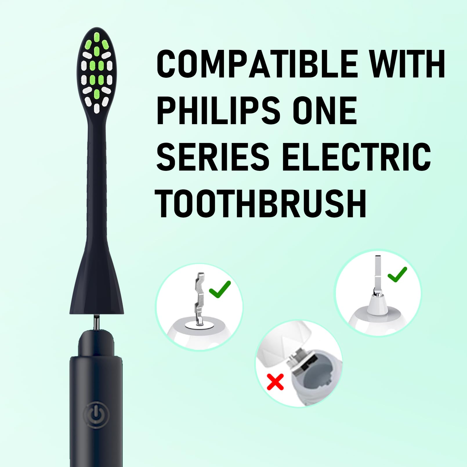 Close-up of Tekgani replacement head bristles for Philips One