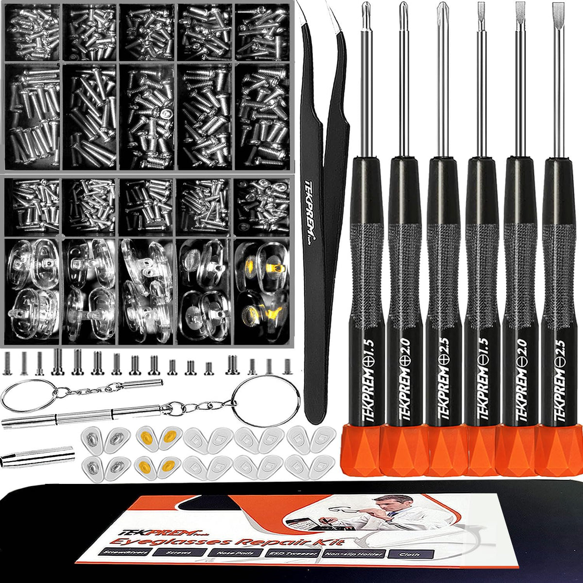 TEKPREM eyeglass repair kit case with tools