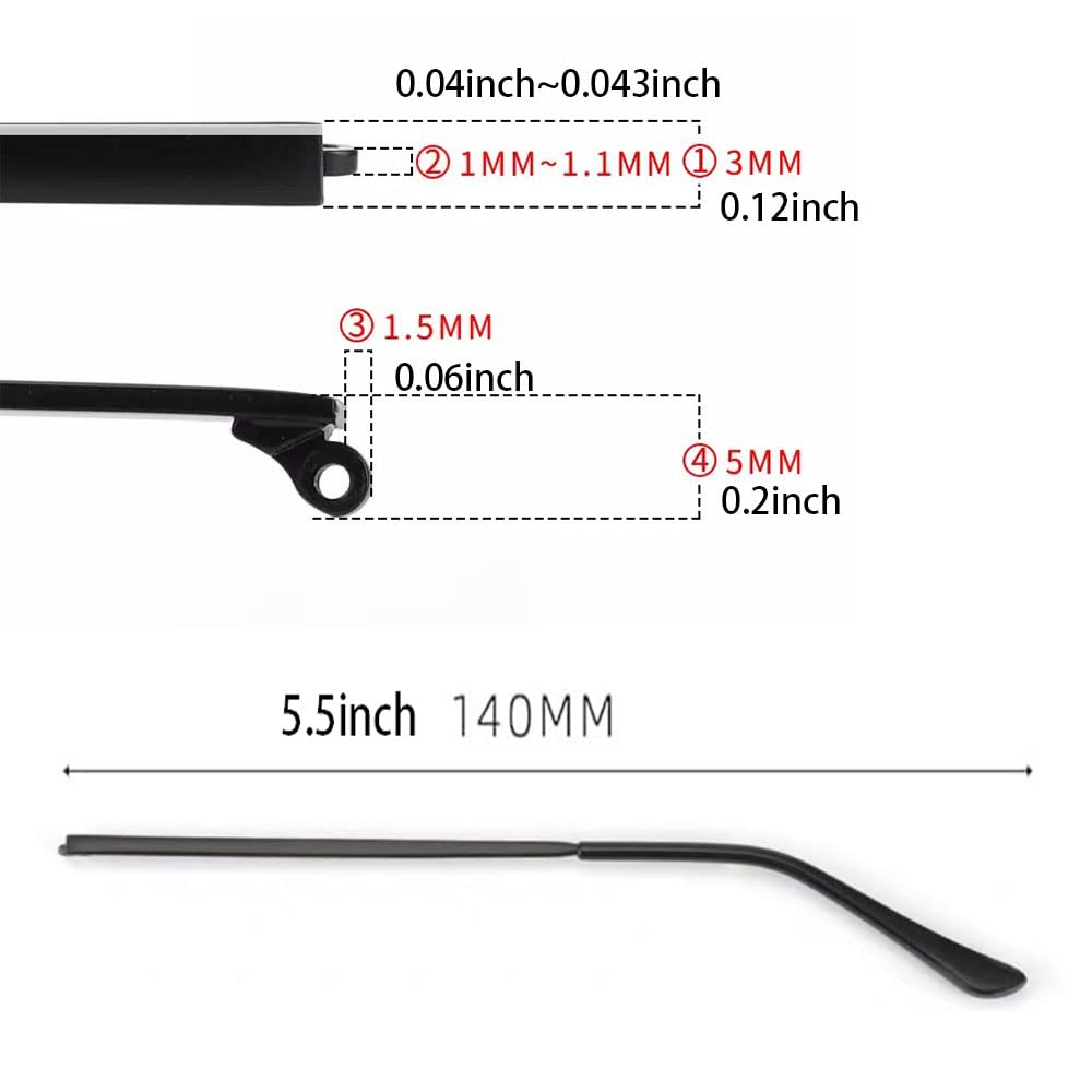 Close-up side view of temple arms and hinge