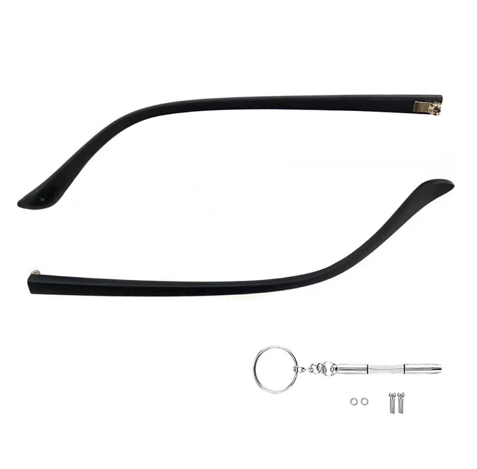 Black TR90 glasses temple arms replacement kit – front view