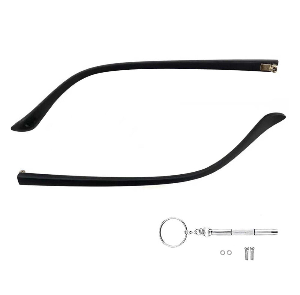 Black TR90 glasses temple arms replacement kit – front view