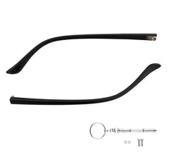 Black TR90 glasses temple arms replacement kit – front view