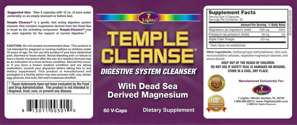 Temple Cleanse packaging and bottle front view
