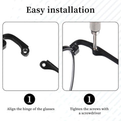 Screws and gaskets for temple attachment