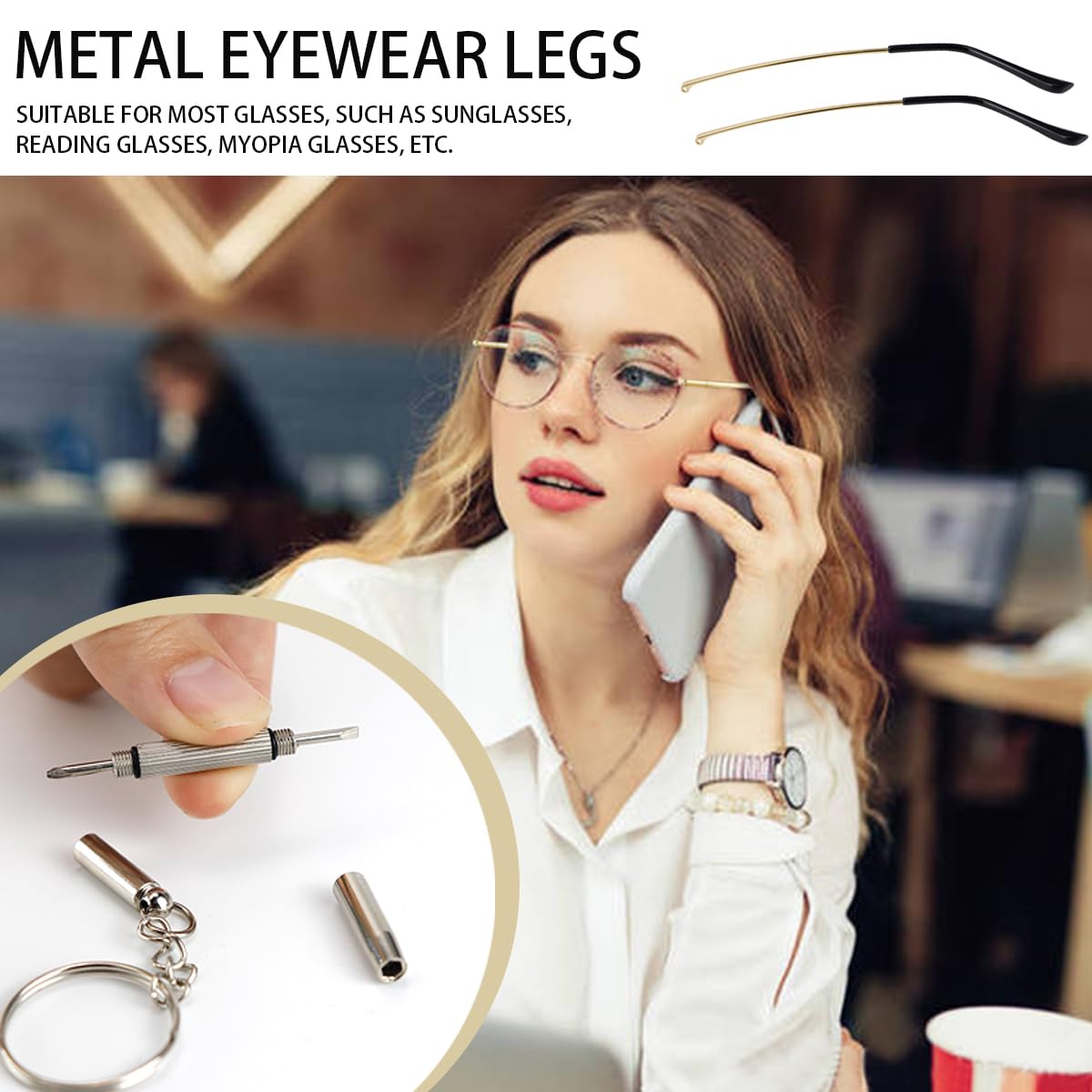 Diagram showing how to check temple end size before purchase