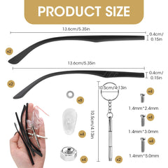 Minimalist black replacement temple arm