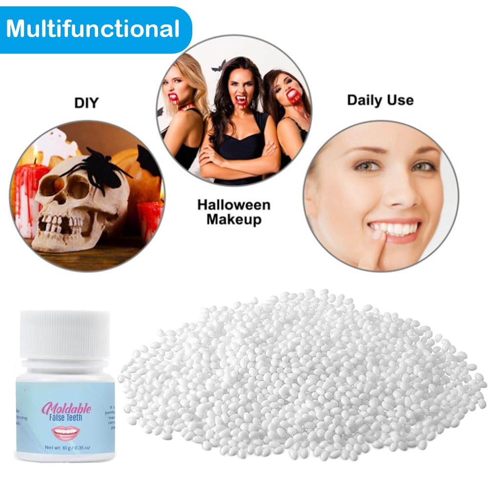 Close-up of realistic, comfortable temporary tooth restoration