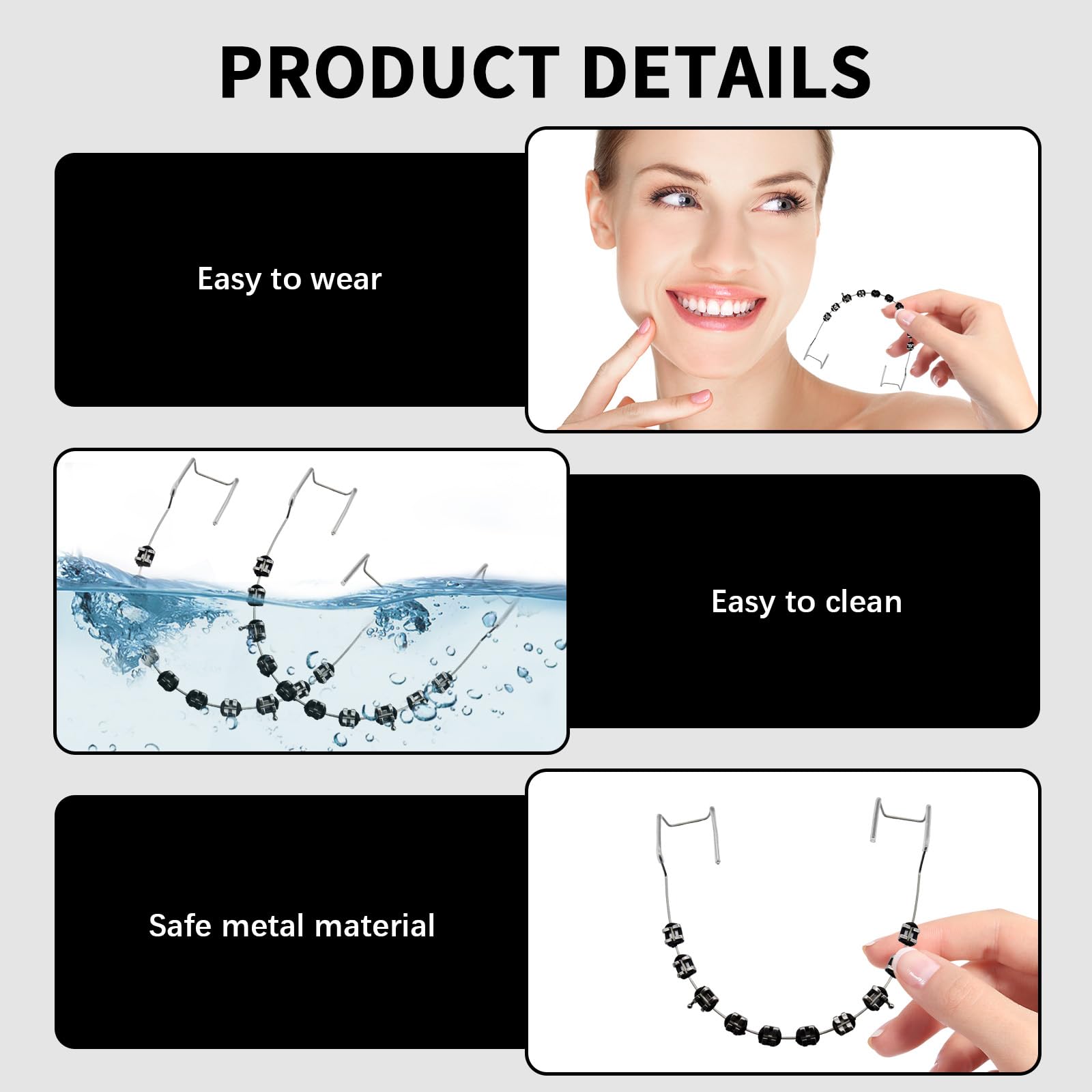 Classroom demonstration with braces props for orthodontics