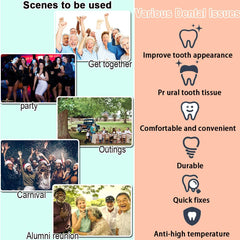 Moldable fake teeth pieces with trim tool
