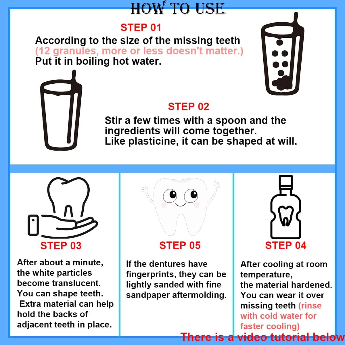 Hands shaping a temporary tooth restoration at home