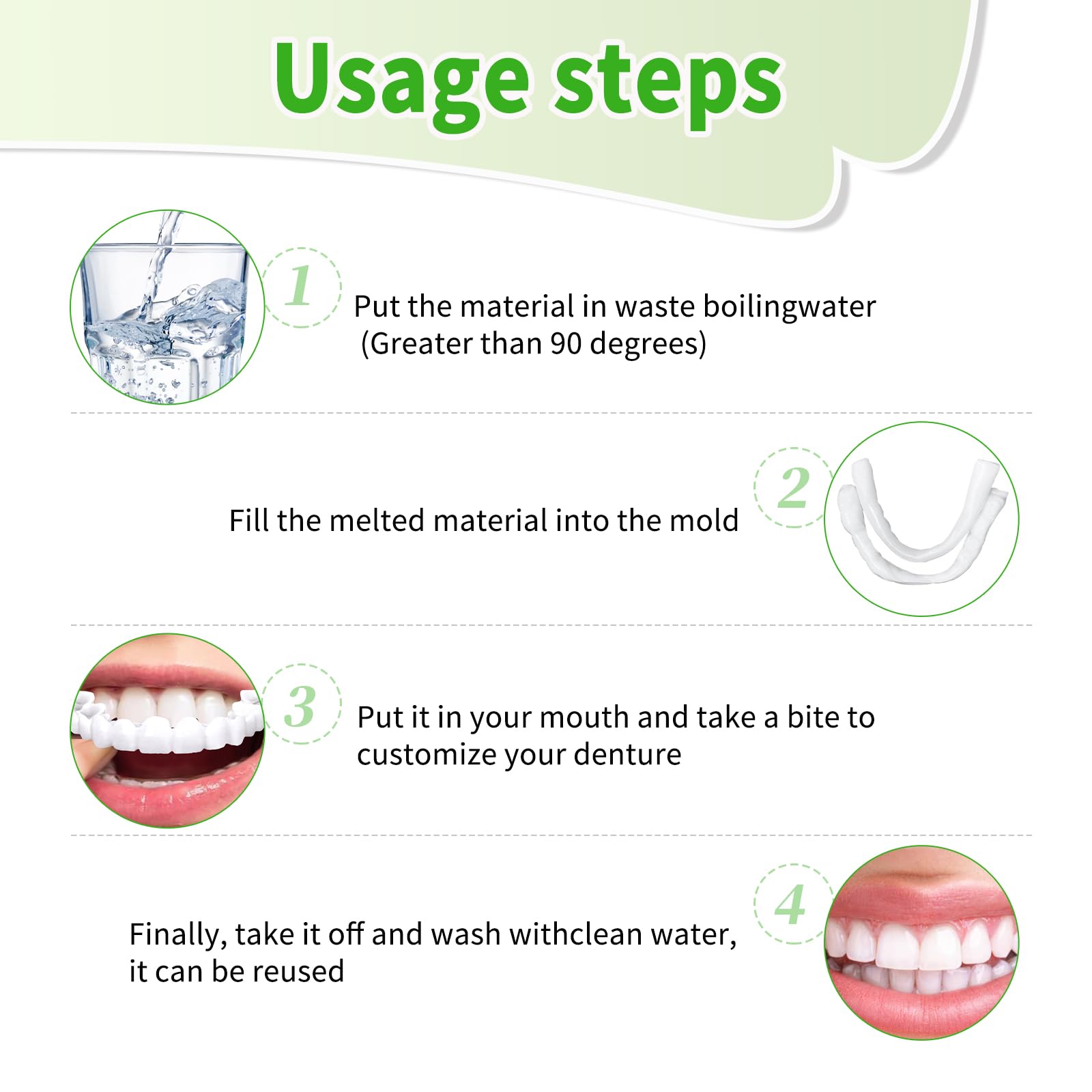 Comfortable wear and reliable tooth replacement kit