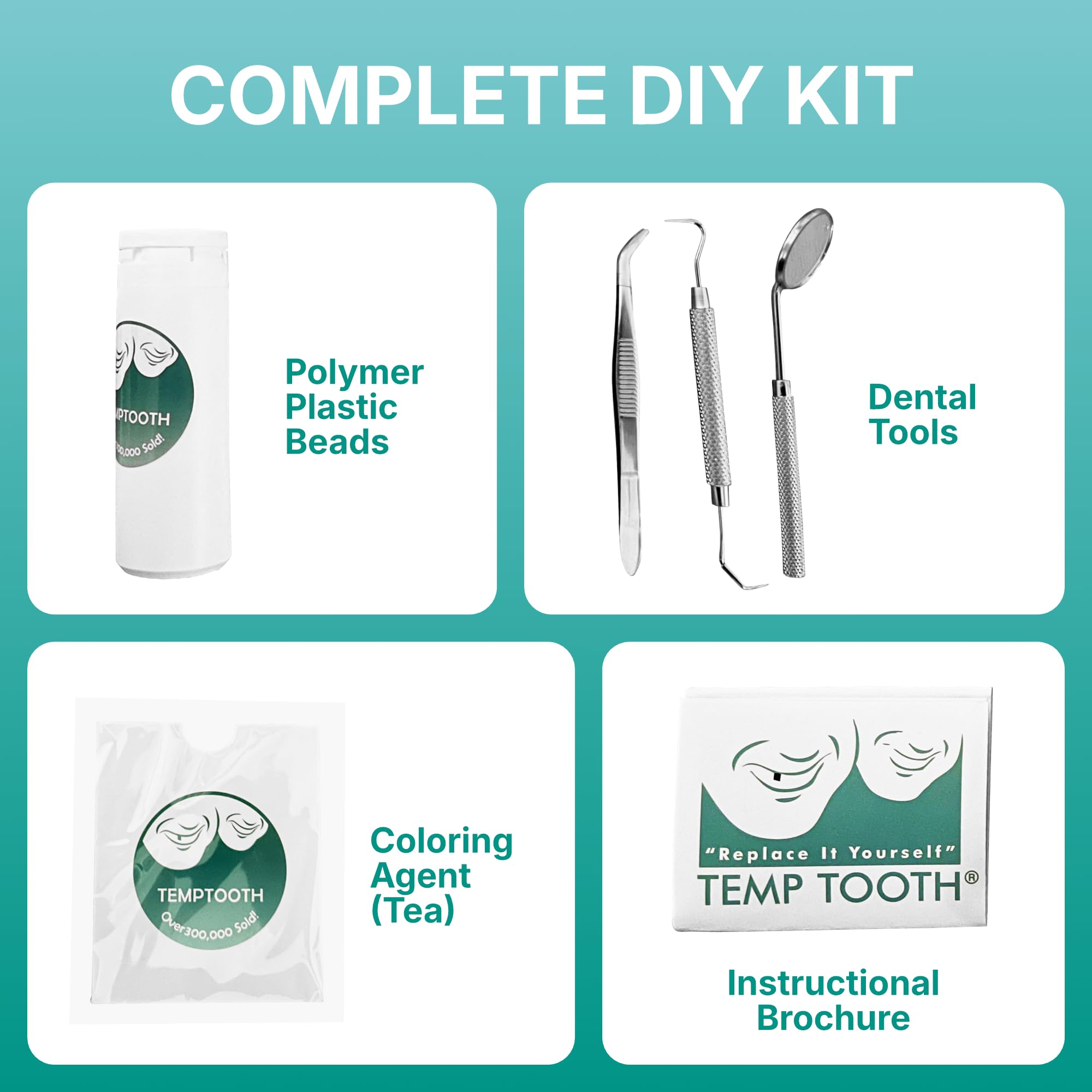 Temptooth packaging and contents