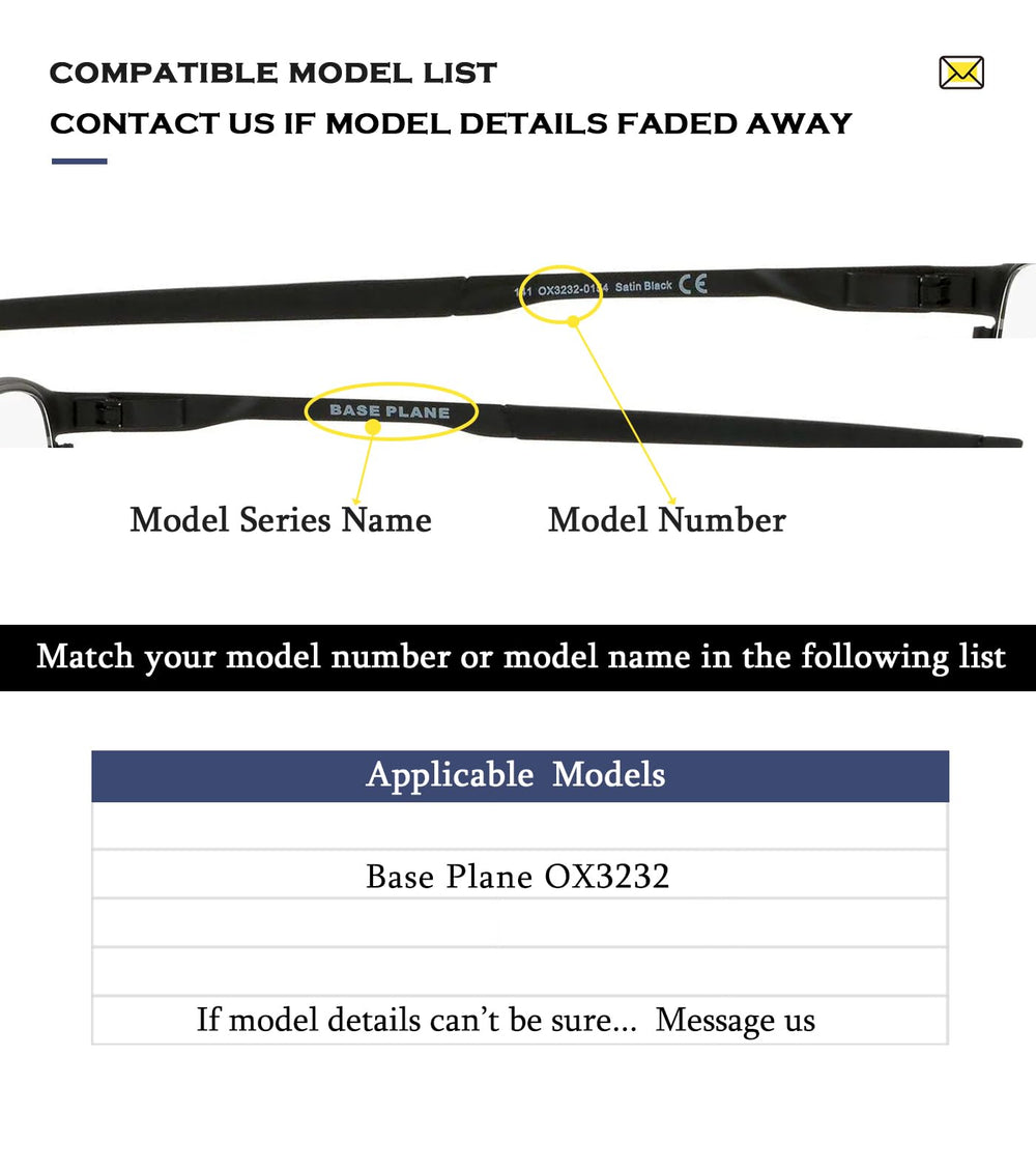 Black rubber ear sleeves for Oakley Base Plane OX3232/OX3241 - image 4