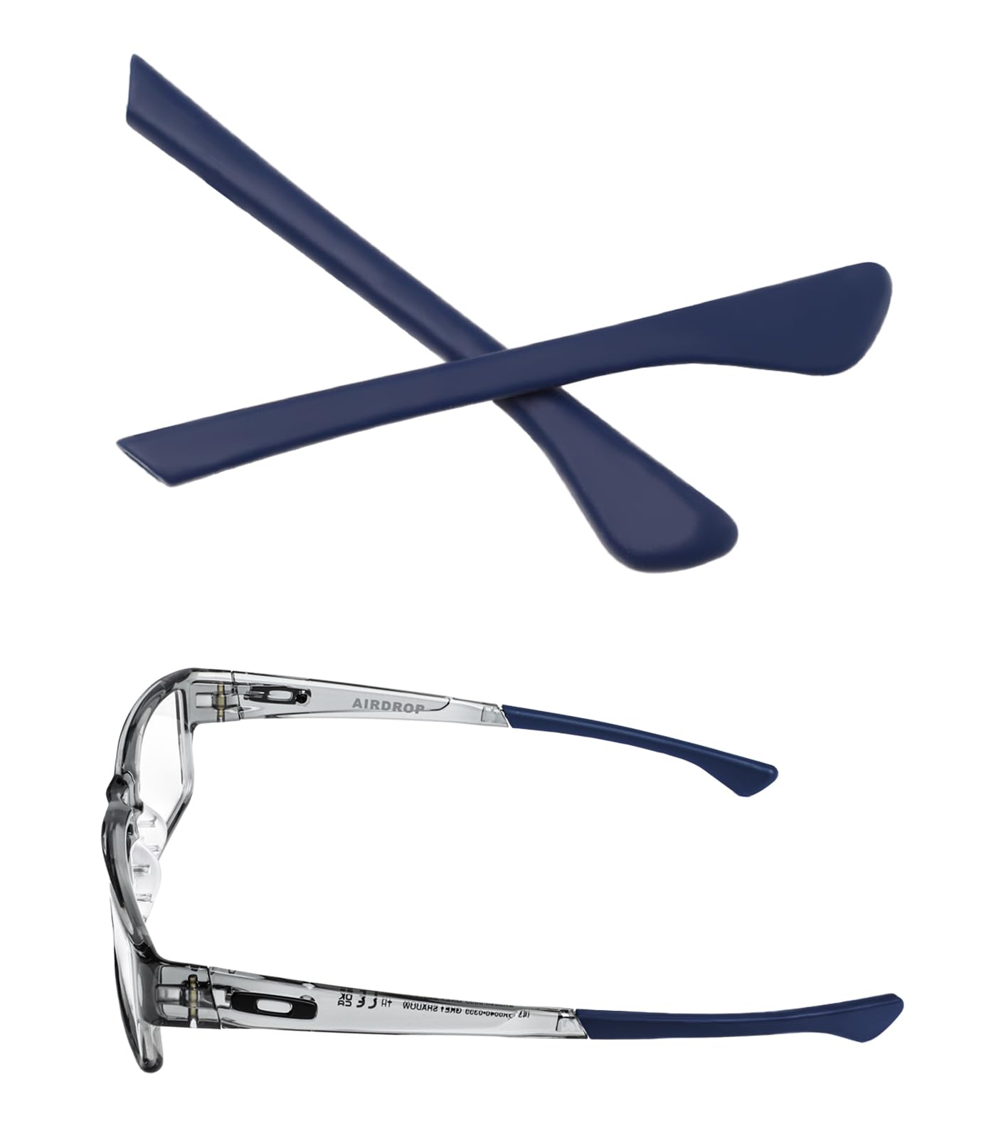 TenDye blue silicone earsocks for Oakley AirDrop OX8046/OX8065 - front view